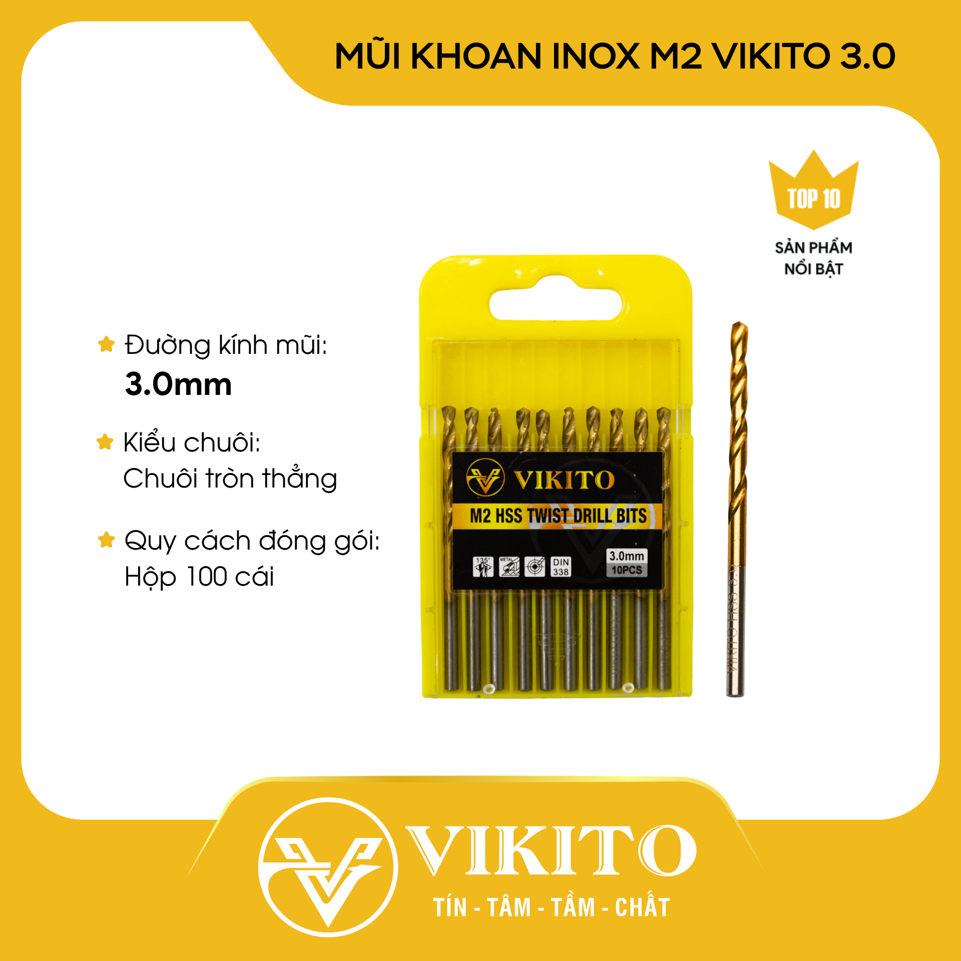 Mũi khoan inox M2 VIKITO 3.0